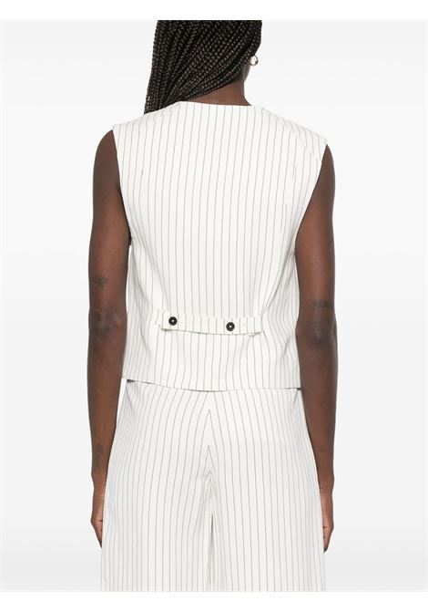 Ivory and black striped vest Loulou studio - women LOULOU DE SAISON | VANUAIVRYBLKSTRP